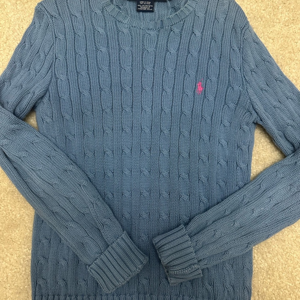 Ralph Lauren Blue Cable Knit Sweater